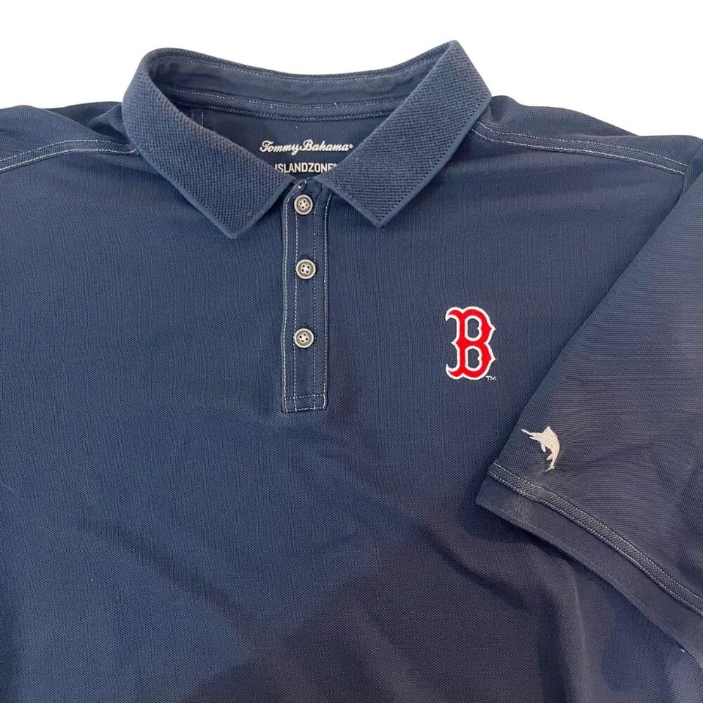 Tommy Bahama Islandzone Boston Red Sox Polo Shirt Navy Blue Men's Size XL